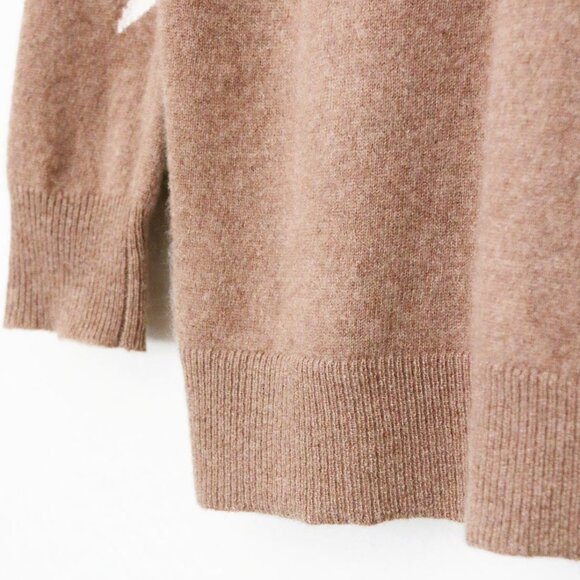 MAGASCHONI 100% Cashmere Star V-Neck Longline Cardigan Camel White S $295 SOFT - Picture 12 of 14